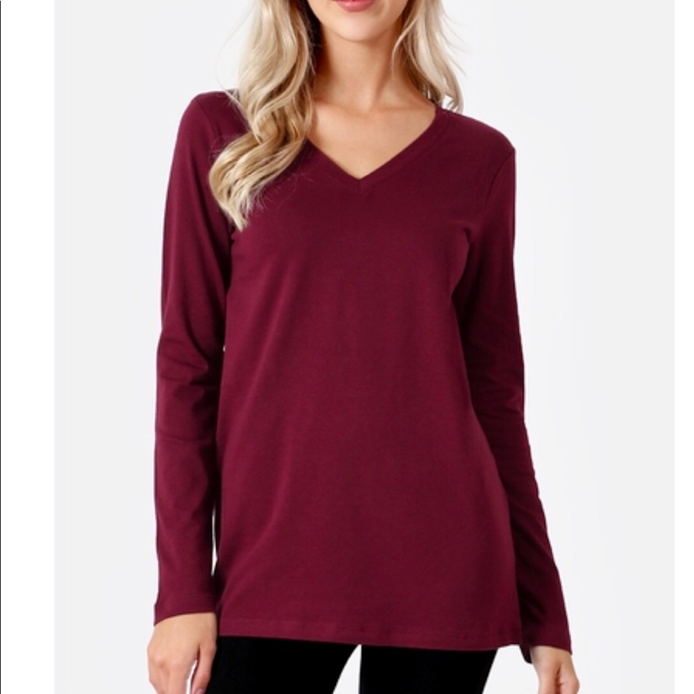 ❤️SALE❤️Plus size gorgeous burgundy V-neck tunic